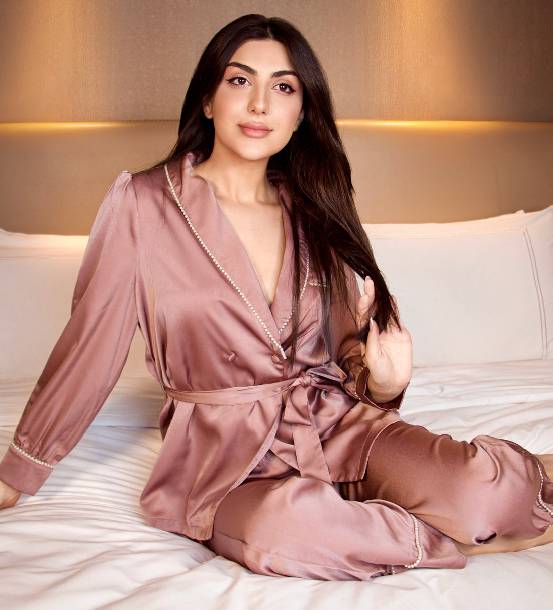 Luxury Long Sleeve Satin Robe Set